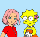 Dibujo Sakura y Lisa pintado por Laura2