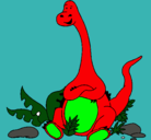 Dibujo Diplodocus sentado pintado por deiber 