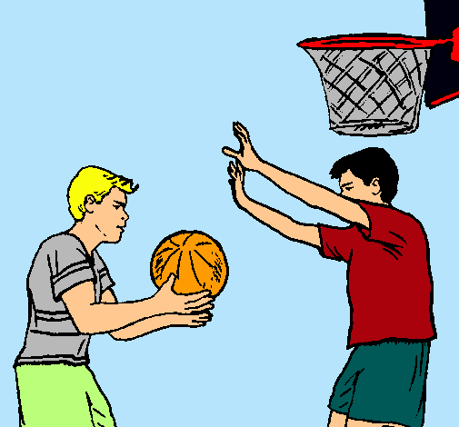 Dibujo de Jugador defendiendo pintado por Baloncesto en  el día  25-02-11 a las 20:26:31. Imprime, pinta o colorea tus propios dibujos!