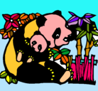 Dibujo Mama panda pintado por Cayita