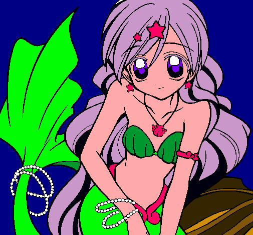 Dibujo Sirena pintado por elbika