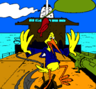 Dibujo Cigüeña en un barco pintado por maripipi