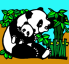 Dibujo Mama panda pintado por ositos
