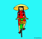 Dibujo China en bicicleta pintado por hola