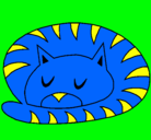 Dibujo Gato durmiendo pintado por federico1199