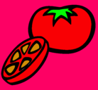 Dibujo Tomate pintado por ficro
