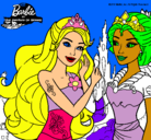 Dibujo Barbie se despiede de la reina sirena pintado por mariaaaaaaaa