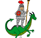 Dibujo Caballero San Jorge y el dragon pintado por luniita