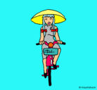 Dibujo China en bicicleta pintado por Laura2