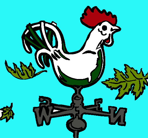 Dibujo Veletas y gallo pintado por lkaritoO