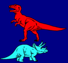 Dibujo Triceratops y tiranosaurios rex pintado por mbbbb