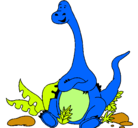 Dibujo Diplodocus sentado pintado por dafranje