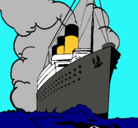 Dibujo Barco de vapor pintado por titanic