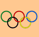 Dibujo Anillas de los juegos olimpícos pintado por homero