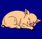 Dibujo Cerdo durmiendo pintado por tututututut