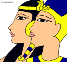 Dibujo Ramsés y Nefertiti pintado por jenlo+