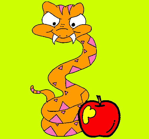 Serpiente y manzana