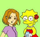 Dibujo Sakura y Lisa pintado por Anali