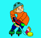 Dibujo Niño jugando a hockey pintado por lizeth