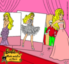 Dibujo Barbie, desfilando por la pasarela pintado por lulivi