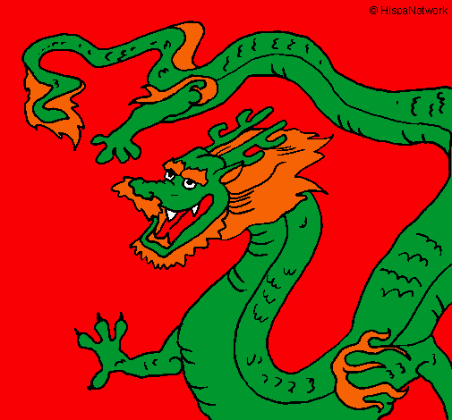 Dibujo Dragón chino pintado por ceel