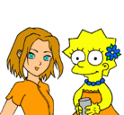 Dibujo Sakura y Lisa pintado por SOLET