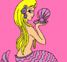 Dibujo Sirena y perla pintado por keila7