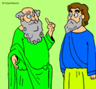 Dibujo Sócrates y Platón pintado por yago