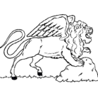 Dibujo León alado pintado por leoballo