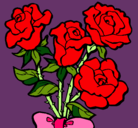 Dibujo Ramo de rosas pintado por hjff