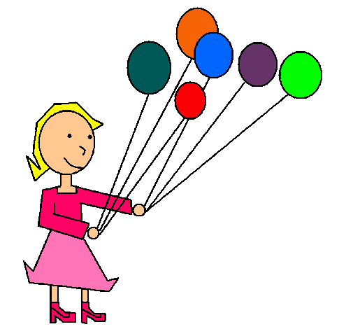 Chica con globos