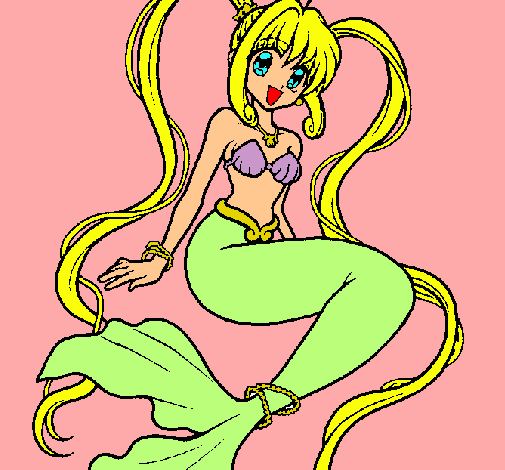 Dibujo Sirena con perlas pintado por valerie12
