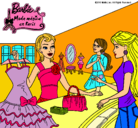 Dibujo Barbie en una tienda de ropa pintado por ali10