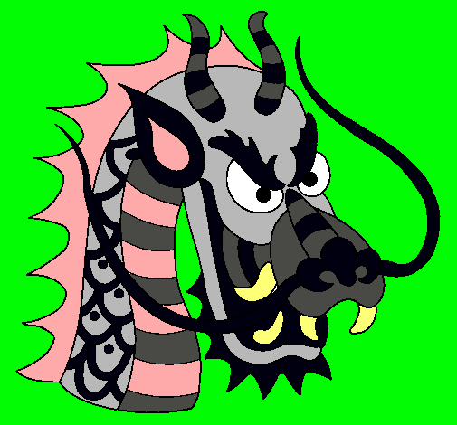 Dibujo Cabeza de dragón pintado por elbika