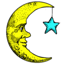 Dibujo Luna y estrella pintado por sgantiagoooo