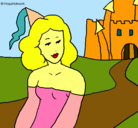 Dibujo Princesa y castillo pintado por yelena