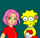 Dibujo Sakura y Lisa pintado por siberian
