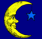 Dibujo Luna y estrella pintado por vabu