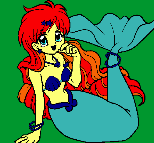 Dibujo Sirena pintado por elbika