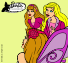 Dibujo Barbie y sus amigas sorprendidas pintado por Loren