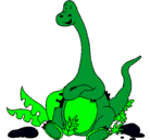 Dibujo Diplodocus sentado pintado por AlanD