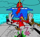 Dibujo Cigüeña en un barco pintado por Joel13