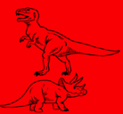 Dibujo Triceratops y tiranosaurios rex pintado por Amaruu
