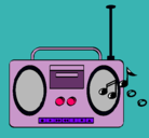 Dibujo Radio cassette 2 pintado por 7120