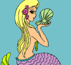 Dibujo Sirena y perla pintado por CITLALLI05