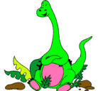 Dibujo Diplodocus sentado pintado por rociosant