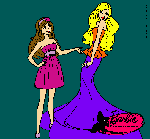 Dibujo Barbie estrena vestido pintado por princess91