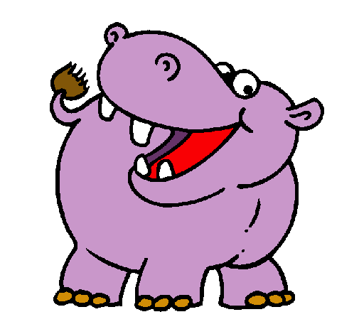 Dibujo Hipopótamo pintado por neladf13