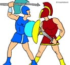 Dibujo Lucha de gladiadores pintado por karola