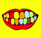 Dibujo Boca y dientes pintado por naiaramarti
